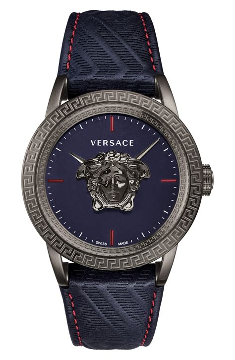 versace herren uhren sale|versace leather strap watch.